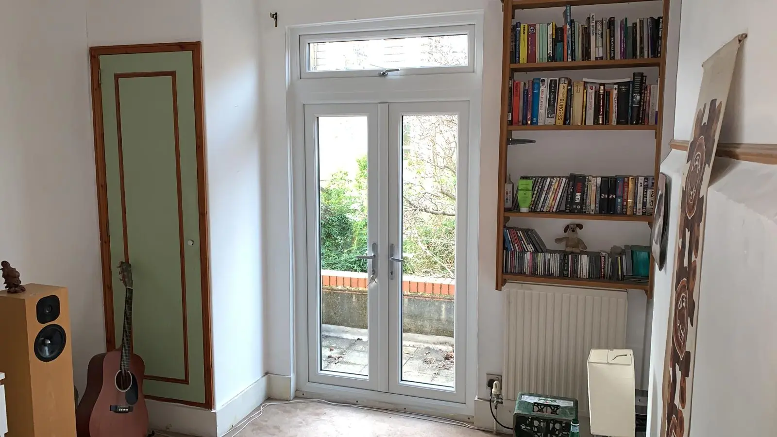 an internal photo of a white upvc french door fitted of a london customer